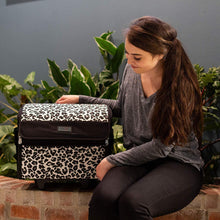 Load image into Gallery viewer, Everything Mary Cheetah Print Rolling Sewing Machine Tote - Sewing Machine Case Fits Most Standard Brother &amp; Singer Sewing Machines, Sewing Bag with Wheels &amp; Handle