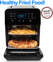 Load image into Gallery viewer, NUWAVE BRIO 14-Quart Large Capacity Air Fryer Oven with Digital Touch Screen Controls and Integrated Digital Temperature Probe; 3 Heavy-Duty NEVER-RUST Stainless Steel Mesh Racks Great for Multi-Level Family Meals; Drip Tray; Rotisserie Kit includes Skew