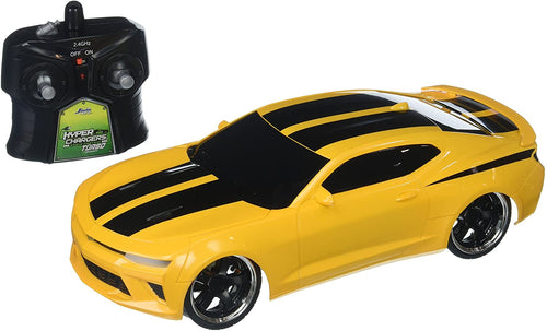 Jada 98728 Toys Hyperchargers 1: 16 Big Time Muscle R/C '16 Chevy Camaro Ss Vehicle, 1/16 Scale, Yellow With Black Stripes