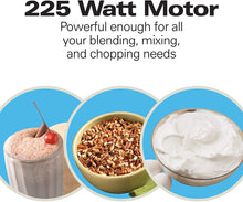 Load image into Gallery viewer, Hamilton Beach 59765 Immersion Hand Blender with Blending Wand, Whisk and 3-Cup Food Chopping Bowl, 3-Piece, Silver and Stainless Steel