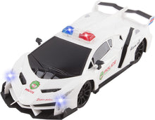 Load image into Gallery viewer, Voko USA Police RC Car Toy Super Exotic Large Remote Control Sports Car with Working Headlights, Police Lights, Race Car Toy (White)