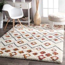 Load image into Gallery viewer, nuLOOM Cicely Bohemian Shag Runner Rug, 2' 8" x 8', White