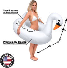 Load image into Gallery viewer, GoFloats Inflatable Swan Pool Float Party Tube, Float in Style (for Adults and Kids)