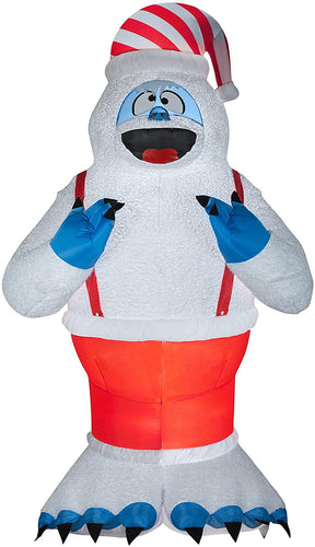 Gemmy 10.5' Airblown Inflatable Mixed Media Fuzzy Plush Bumble in Suspenders