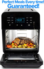 Load image into Gallery viewer, NUWAVE BRIO 14-Quart Large Capacity Air Fryer Oven with Digital Touch Screen Controls and Integrated Digital Temperature Probe; 3 Heavy-Duty NEVER-RUST Stainless Steel Mesh Racks Great for Multi-Level Family Meals; Drip Tray; Rotisserie Kit includes Skew