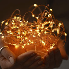 Load image into Gallery viewer, Home Pure Garden Outdoor Starry String Solar Powered Warm White Fairy 100 LED 8 Lighting Modes for Patio, Backyard, Events