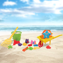 Load image into Gallery viewer, 20 piece sand toy set with wheelbarrow