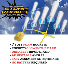 Load image into Gallery viewer, Stomp Rocket The Original Jr. Glow Rocket and Rocket Refill Pack, 7 Rockets and Toy Rocket Launcher - Outdoor Rocket Toy Gift for Boys and Girls Ages 3 Years and Up