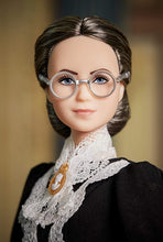Load image into Gallery viewer, Barbie Inspiring Women Series Susan B, Anthony Collectible Doll, Approx, 12-in, Wearing Black Dress and Cameo Brooch, with Doll Stand and Certificate of Authenticity