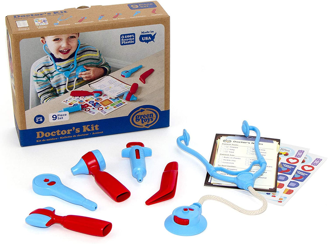Green Toys Doctor's Kit Role Play Set, Red/Blue
