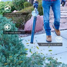 Load image into Gallery viewer, Ukoke U03LB Cordless Electric Power Leaf Blower, Portable Handheld Battery Operate, 40 MPH to 130 MPH, Silver &amp; Black 20V 2A Battery &amp; Charger Included