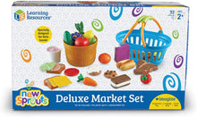 Load image into Gallery viewer, Learning Resources New Sprouts Deluxe Market Set, Play Food, Grocery Play Toy, 32 Piece Set, Ages 2+