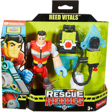Load image into Gallery viewer, Fisher-Price Rescue Heroes Reed Vitals, 6-Inch Figure with Accessories