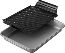 Load image into Gallery viewer, Wilton Recipe Right Non-Stick Large Broiler Pan Set, Ideal for Chicken Fajitas, Pork Chops and Rice, Halibut or Marinated Lamb Chops, 14 x 11-Inch