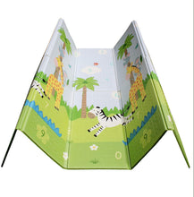Load image into Gallery viewer, Teamson Kids Fantasy Fields - Safari Animal and Garden Insects Baby Crawling Play Mat -Blue/White