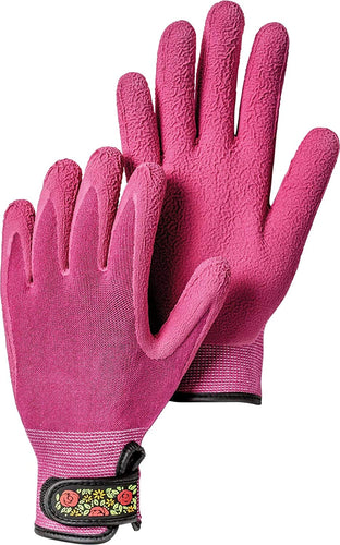 Hestra Garden Bamboo Latex Dip Women’s Gardening Gloves - Fuchsia - 6