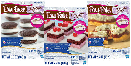 Easy Bake Refill 3-Pack Bundle Includes one Each Pizza, Red Velvet Cake, and Whoopie Pie Mixes