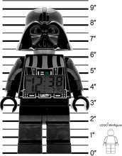 Load image into Gallery viewer, ClicTime Lego Star Wars 9002113 Darth Vader Kids Minifigure Light Up Alarm Clock | Black/Gray | Plastic | 9.5 inches Tall | LCD Display | boy Girl | Official