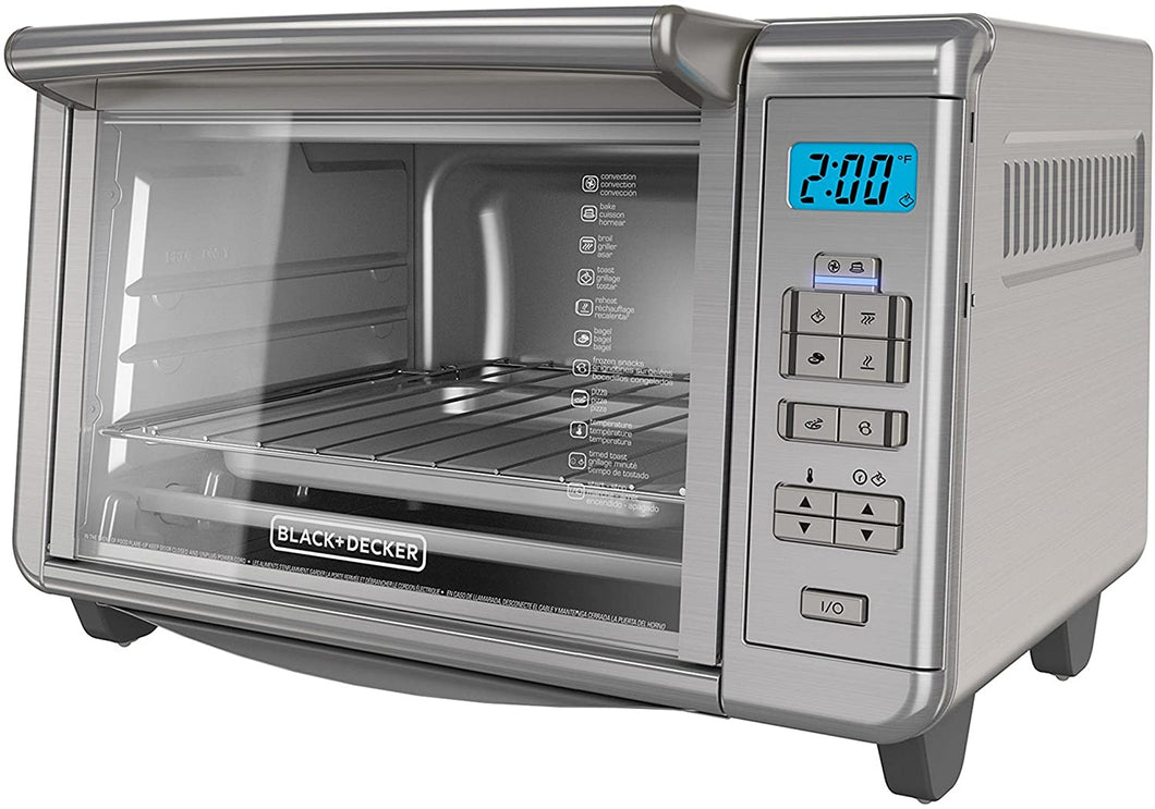 BLACK+DECKER 6-Slice Digital Convection Countertop Toaster Oven, Stainless Steel, TO3280SSD