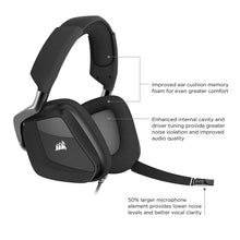 Load image into Gallery viewer, CORSAIR VOID PRO RGB USB Gaming Headset - Dolby 7.1 Surround Sound Headphones for PC - Discord Certified - 50mm Drivers - Carbon