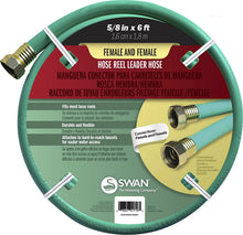 Load image into Gallery viewer, Swan Produtcs CSNLHFF5806CC Hose Reel Leader Hose with Female Connections 6' x 5/8", Green
