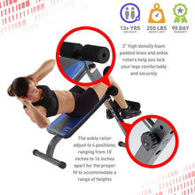 Load image into Gallery viewer, Pure Fitness Adjustable Ab Crunch Sit-Up Bench for toning and training, Foldable and Adjustable Design