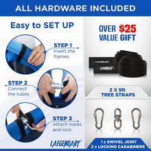 Load image into Gallery viewer, 60 Inch Platform Tree Swing for Kids and Adults – Giant Flying Outdoor Indoor Saucer Hammock – Large Surf Tire Swingset Accessories Toys - 2 Straps, 2 Carabiners, 1 Swivel - 600 Lbs Yard Swings Set