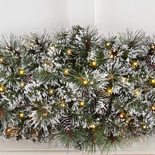 Load image into Gallery viewer, Home Accents Holiday 36 in. Sparkling Amelia Pine Battery Operated Pre-lit Artificial Christmas Door Swag with 50 Warm White Micro-Dot Lights