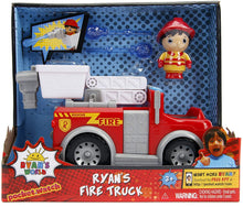 Load image into Gallery viewer, Jada Toys Ryan&#39;s World Fire Truck with Ryan Figure, 6&quot; Feature Vehicle Red