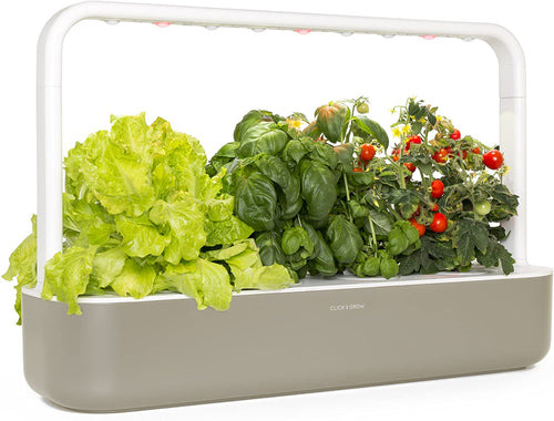 Click and Grow Smart Garden 9 Indoor Home Garden (Includes 3 Mini Tomato, 3 Basil and 3 Green Lettuce Plant pods), Beige