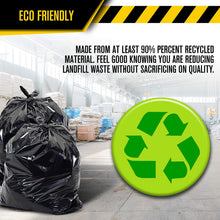 Load image into Gallery viewer, UltraSac Contractor Trash Bags - (50 Pack/w Ties) - Heavy Duty 3 MIL Thick, 39' x 32', Shorter 33 Gallon Black Version - for Industrial, Commercial, Professional, Construction, Lawn, Leaf, and More