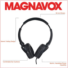 Load image into Gallery viewer, Magnavox MHP5026M Stereo Headphones with Microphone