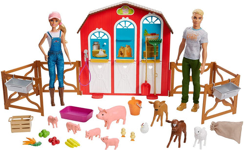 Barbie Sweet Orchard Farm Barn Playset with Barbie and Ken Dolls for 3 to 8 Year Olds