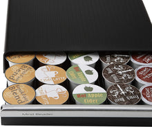 Load image into Gallery viewer, Mind Reader 2 Pack Coffee Condiment Storage Organizer with K-Cup Single Serve Coffee Pod Drawer, Black