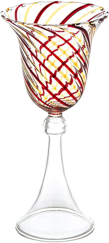Abigails Red & Yellow Swirl Wine Glass, Set of 4, Multi