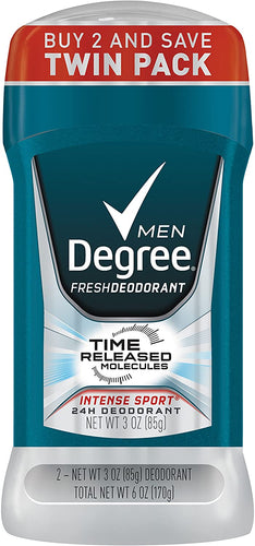 Degree Men Fresh Deodorant, Intense Sport, 3 oz, 2 pk