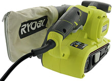 Load image into Gallery viewer, Ryobi BE319 6 Amp Portable 320 Feet / Minute Corded Belt Sander (3” x 18”) w/ Onboard Removable Dust Bag (Medium Grit Sanding Belt Included)
