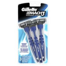 Load image into Gallery viewer, Gillette Mach3 Men&#39;s Disposable Razor, 3 Count, Mens Razors/Blades