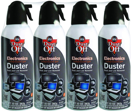Dust-Off DPSXL4A Electronics Duster Compressed Air 10oz Cans 4-Pack