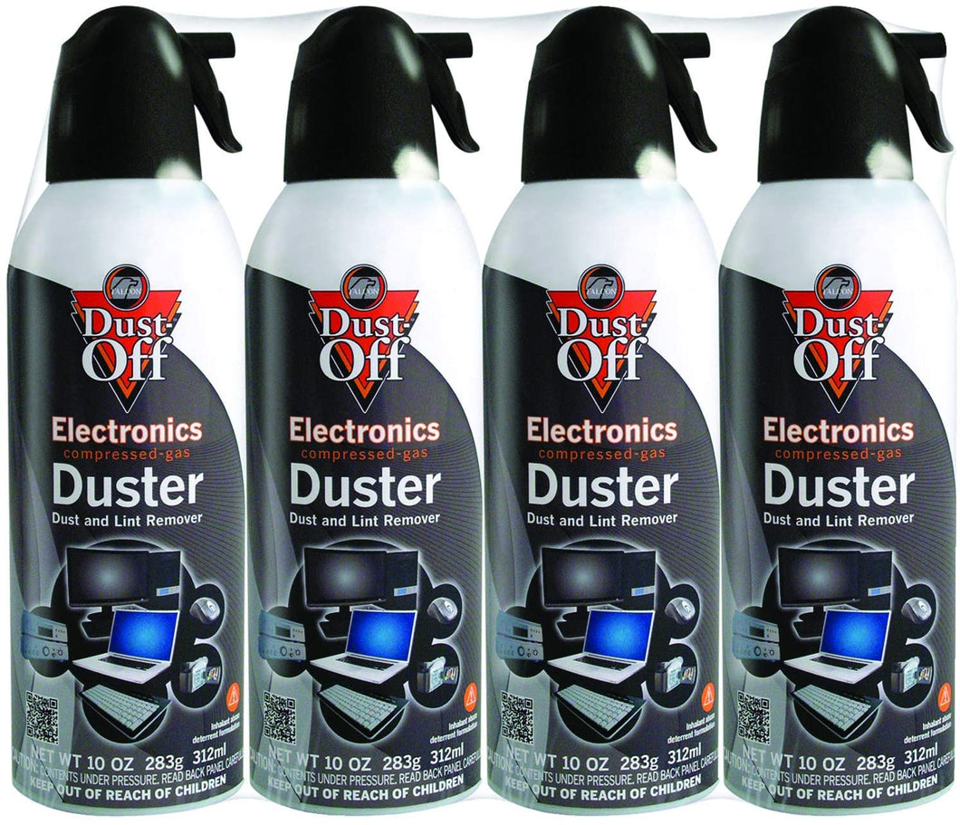 Dust-Off DPSXL4A Electronics Duster Compressed Air 10oz Cans 4-Pack