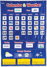 Load image into Gallery viewer, Learning Resources Calendar &amp; Weather Pocket Chart, Classroom Organization, Homeschool Supplies, School &amp; Classroom Supplies, 136 Piece,Multi-color,30 3/4" x 44 1/4", Ages 3+