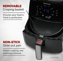 Load image into Gallery viewer, Gourmia GAF570 4.5 Qt Digital Air Fryer | Oil-Free Healthy Cooking | 8 Preset Cook Modes | Removable Dishwasher-Safe Basket | Free Recipe Book Included