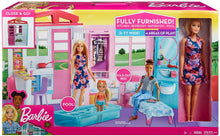 Load image into Gallery viewer, Barbie Doll and Dollhouse, Portable 1-Story Playset with Pool and Accessories, for 3 to 7 Year Olds