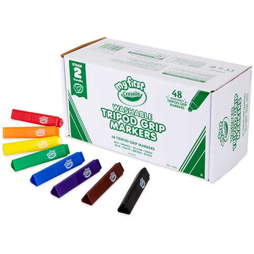 Crayola My First Crayola Tripod Grip Markers, Assorted Colors, Set of 48