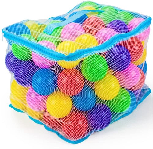 Imagination Generation 100 Jumbo 3 in Multi-Colored Soft Ball Pit Balls with Mesh Carrying Case