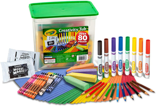 Crayola Creativity Tub Art Set, Over 80 Art Tools, Gift for Kids