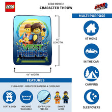 Load image into Gallery viewer, LEGO Movie 2 Kids Bedding Ultra Soft Plush Throw 46” x 60” Blue