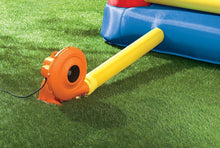 Load image into Gallery viewer, Little Tikes Jump 'n Slide Bouncer with Arched Canopy Overhead Cover, Plus Heavy Duty Blower, Stakes, Repair Patches, and Storage Bag | 3-Kid Capacity, Ages 3-8 Years