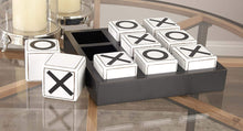 Load image into Gallery viewer, Deco 79 Wood Tic Tac Toe Game, Black/White, 2&quot; x 14&quot;