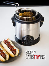 Load image into Gallery viewer, Chefman Fry Guy Deep Fryer with Removable Basket, Easy-to-Clean Non-Stick Coating and Cool-to-Touch Exterior, Adjustable Temperature Control, 4.2 Cup/ 1 Liter Capacity, Stainless Steel